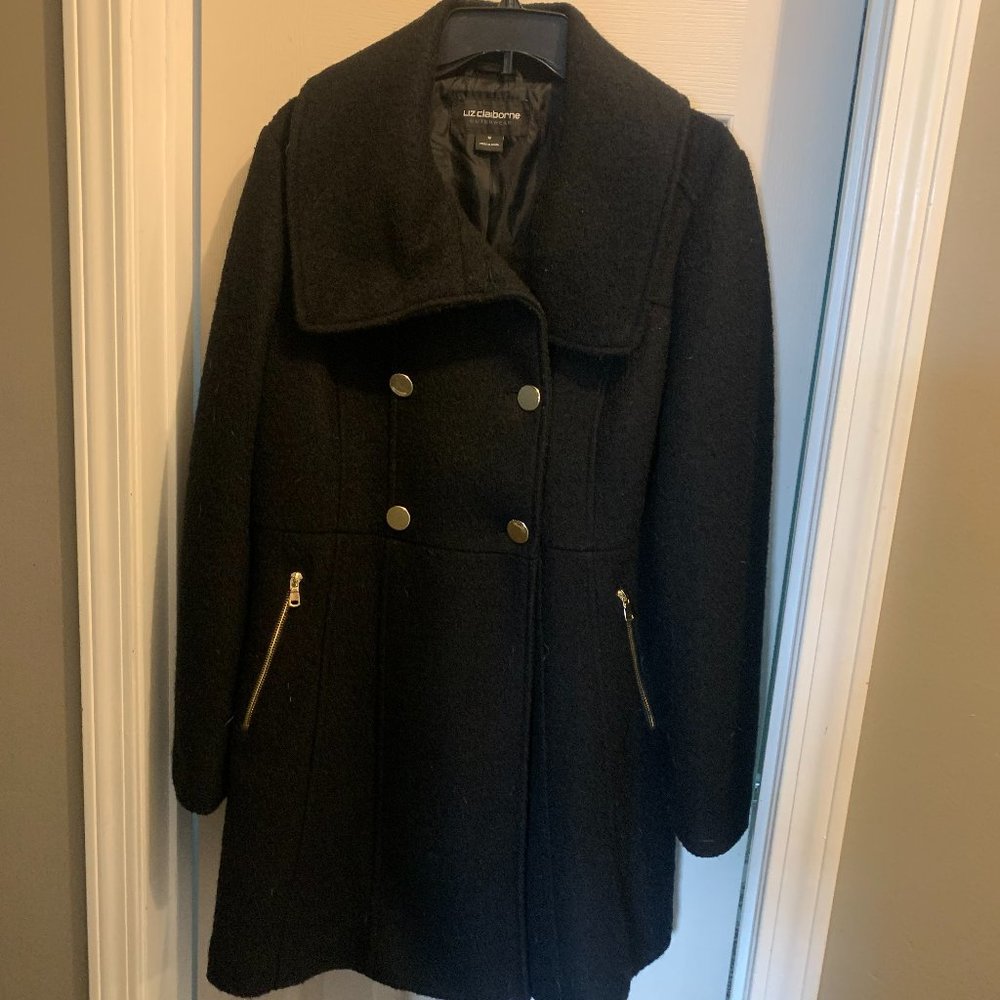 Medium, Black, Liz Clayborn Coat